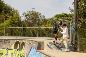 Skateboard lesson at a Sydney skatepark